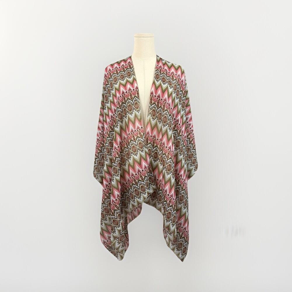Natasha Art Deco Sheer Coverup Cardigan OS Boho Festival Lightweight Cover Shawl